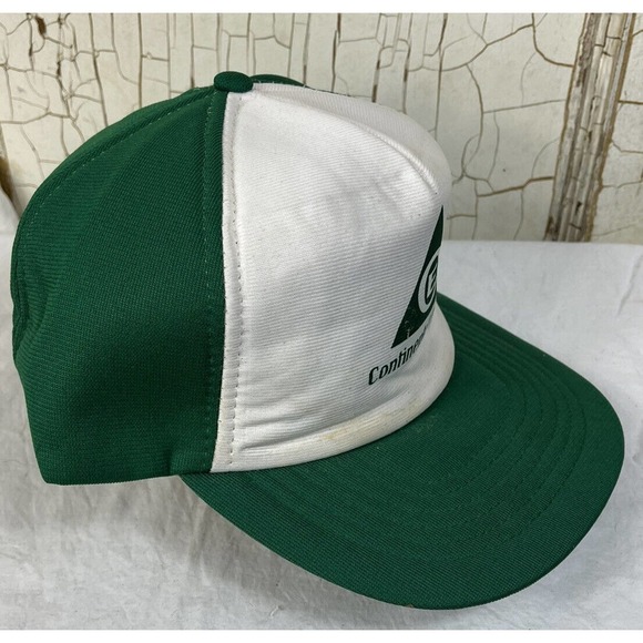 Vintage Continental Emasco Green & White Oil And Gas Snap Back Trucker Hat - Picture 7 of 7